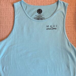 Maui and Sons Light Blue Men's Tank, XL